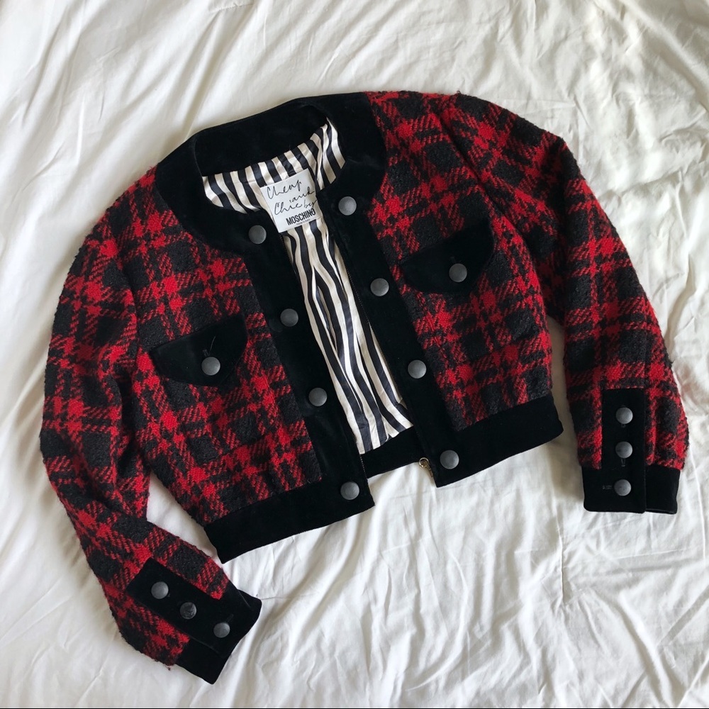 ๐ธ SOLD :: Moschino Cropped Bomber Jacket 10 - Picture 2 of 8